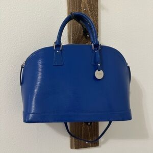 Isabella Fiore Royal Blue epi leather Satchel new